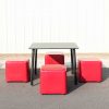 Tenjam Session Cube Red with Outdoor Table with Galaxy Stardust Top and Black Legs