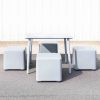 Tenjam Session Cube with Outdoor Dove Gray Table Top and Light Gray Legs