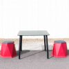Twistted Hex 18 H Red – Outdoor table with black legs and Galaxy Stardust Top
