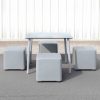11201BXMG Session Cube Medium Gray with Outdoor Table Gray