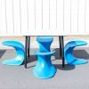 11501BXMB Drift Stool Med Blue with Table with a white top and black legs