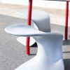11501BXMG Drift Stool Med gray – back view at table