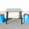 Twisted Hex Med Blue – Outdoor Table with Black Legs and Galaxy Stardust Top
