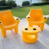 #22103BXYE Mibster Chairs and #22101T1YE Amped Seat Table on Patio – image 1
