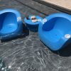 SPL22102BXLBWH Splash Moon Chairs in Light Blue and white cupholders – in pool