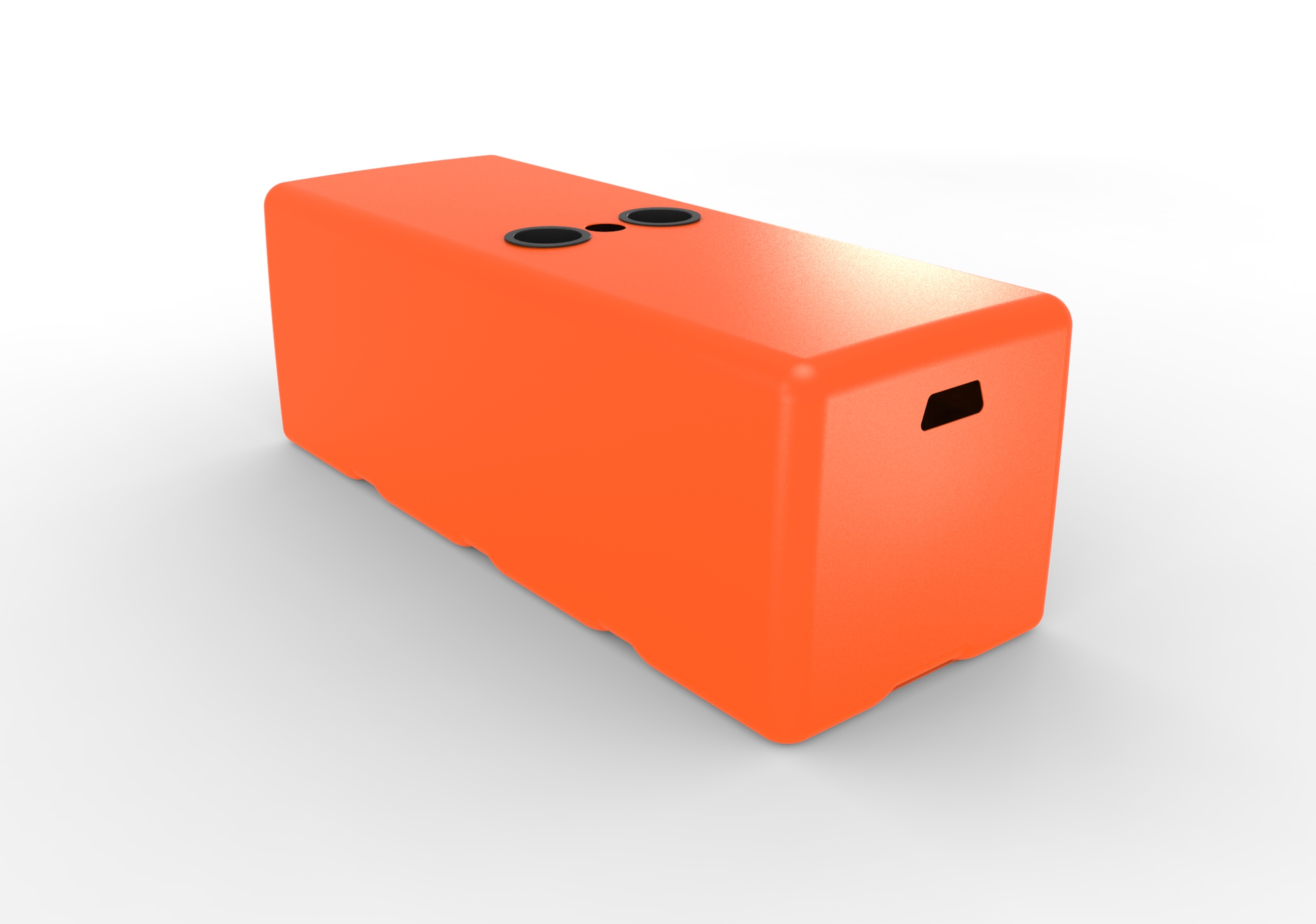 11601UMOR Splash Dash Bench with Umbrella Hole – Orange – showing Black Cupholders