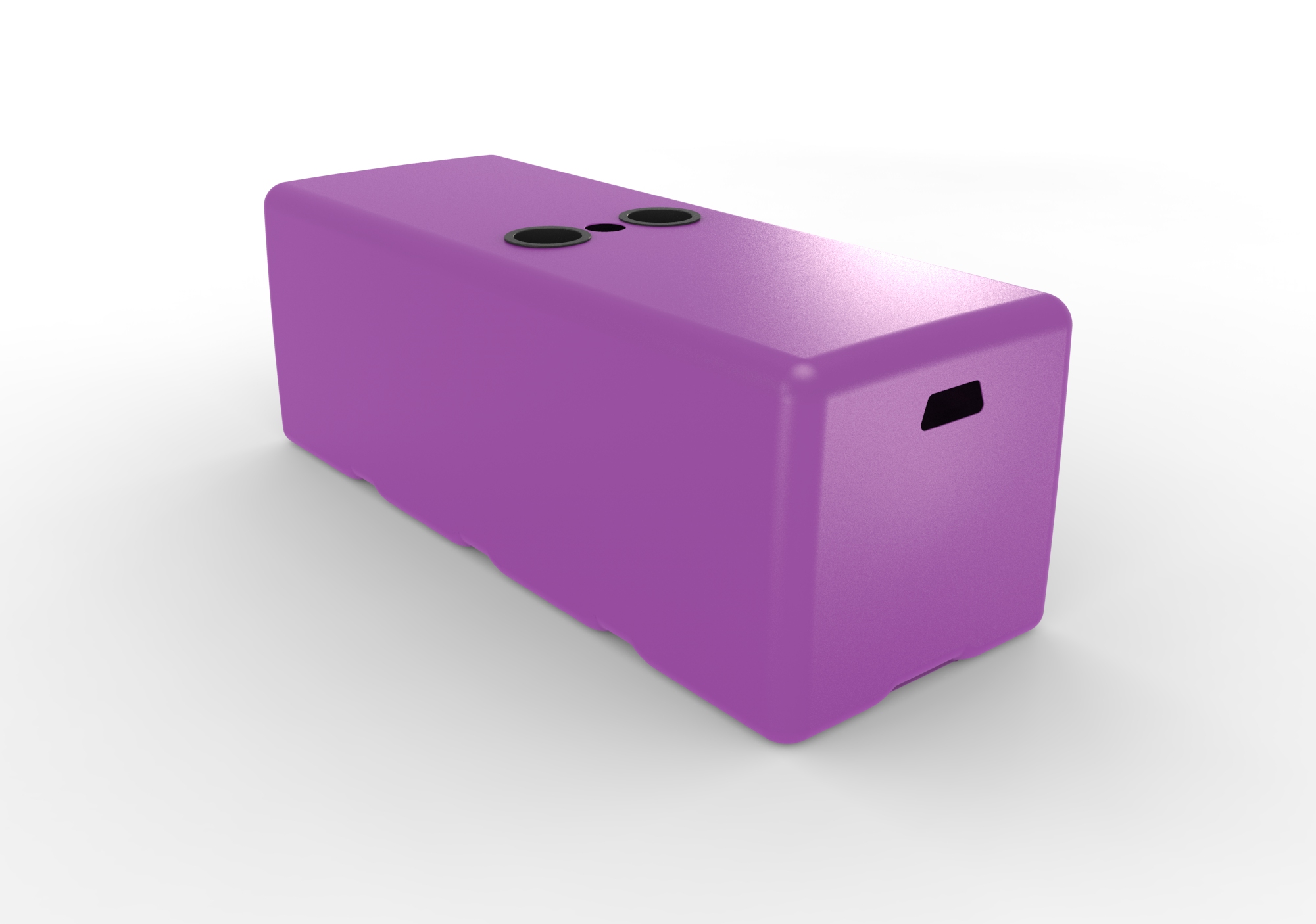 11601UMVI Splash Dash Bench with Umbrella Hole – Violet – showing Black Cupholders