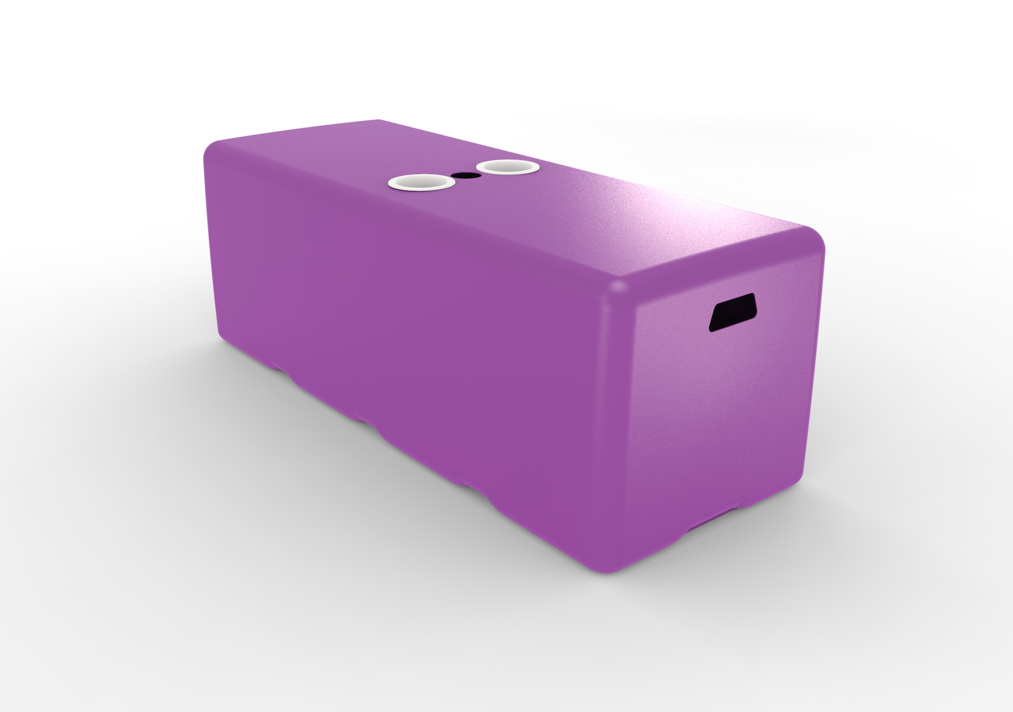 11601UMVI Splash Dash Bench with Umbrella Hole – Violet – showing White Cupholders