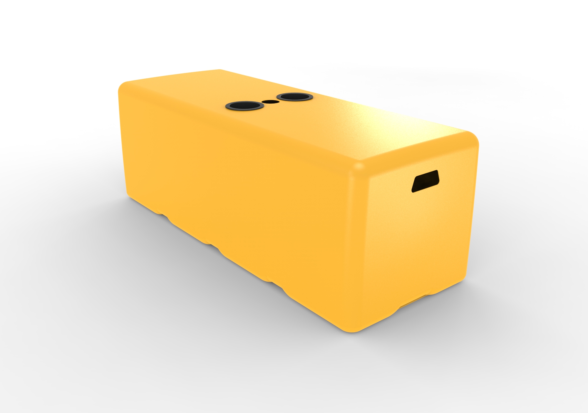11601UMYE Splash Dash Bench with Umbrella Hole – Yellow – showing Black Cupholders