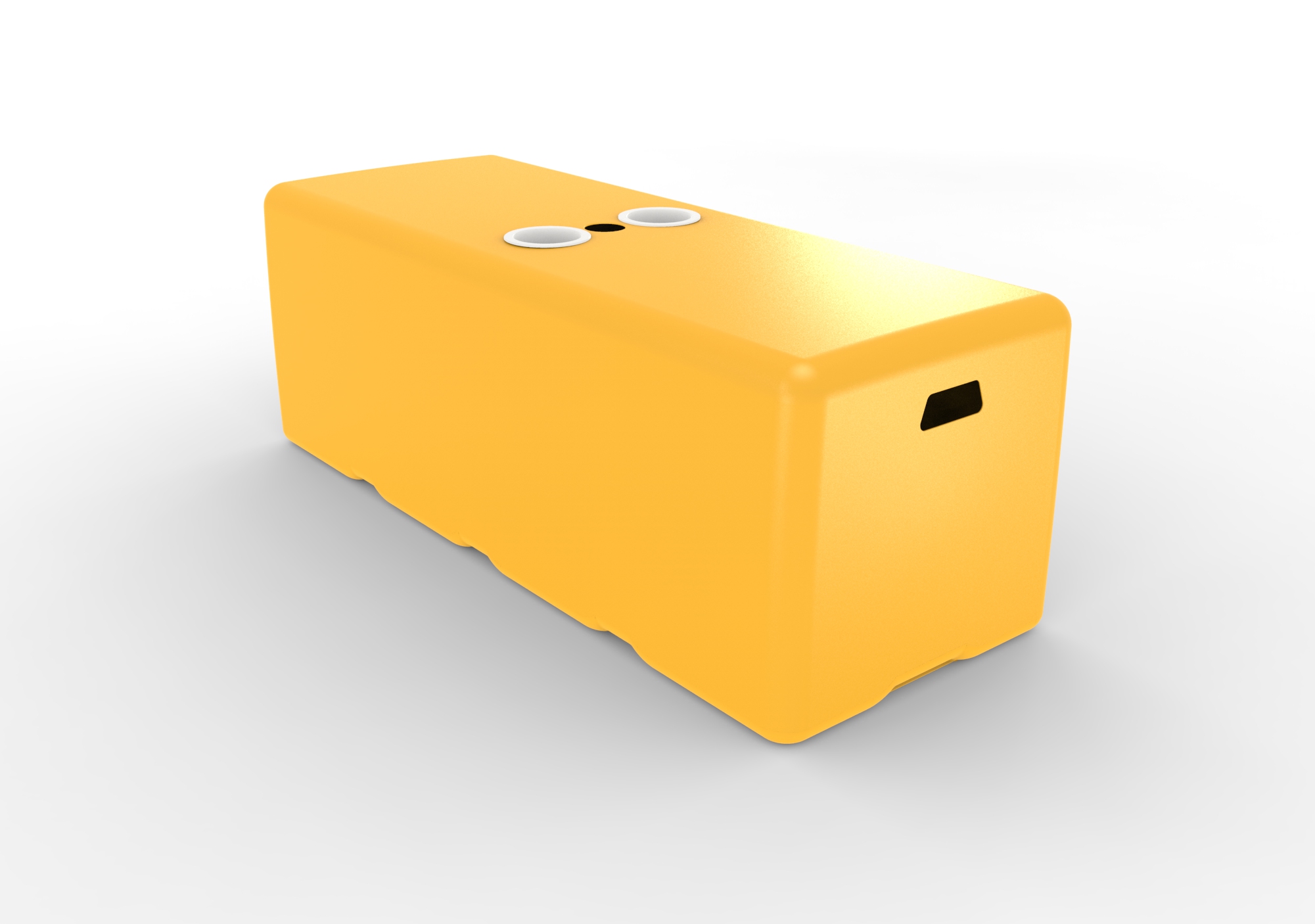 11601UMYE Splash Dash Bench with Umbrella Hole – Yellow – showing White Cupholders
