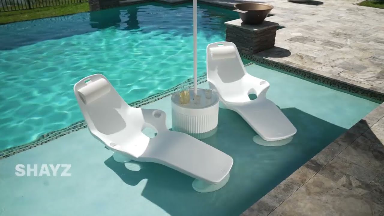 Video Thumbnail: Tenjam Shayz In-Pool Lounger – White Granite Color