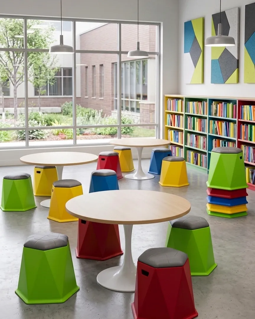 Twisted Hex Stools - Stackable Indoor & Outdoor Learning Stools by