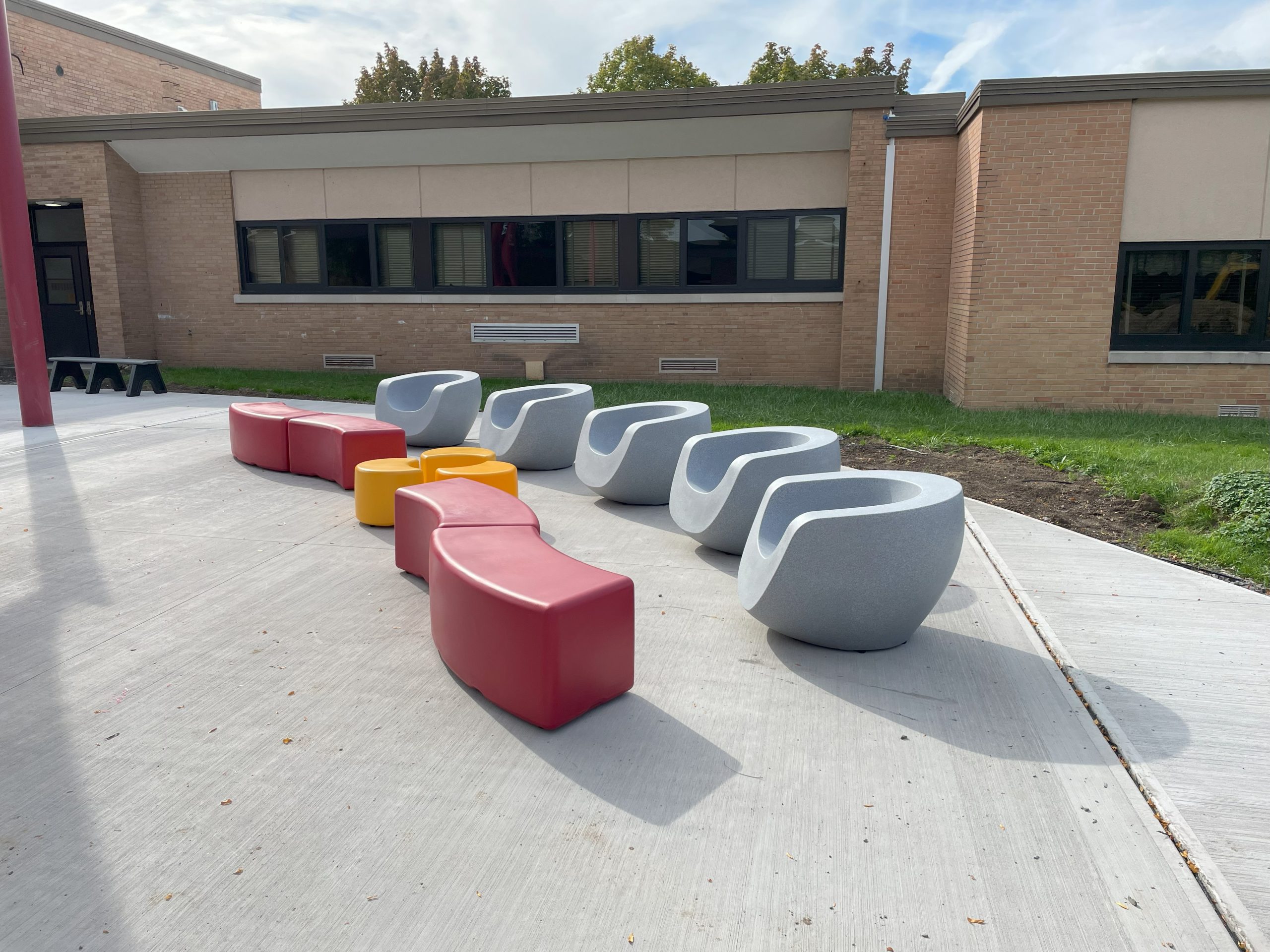 Moon Chairs – Swerve benches – and Crescent