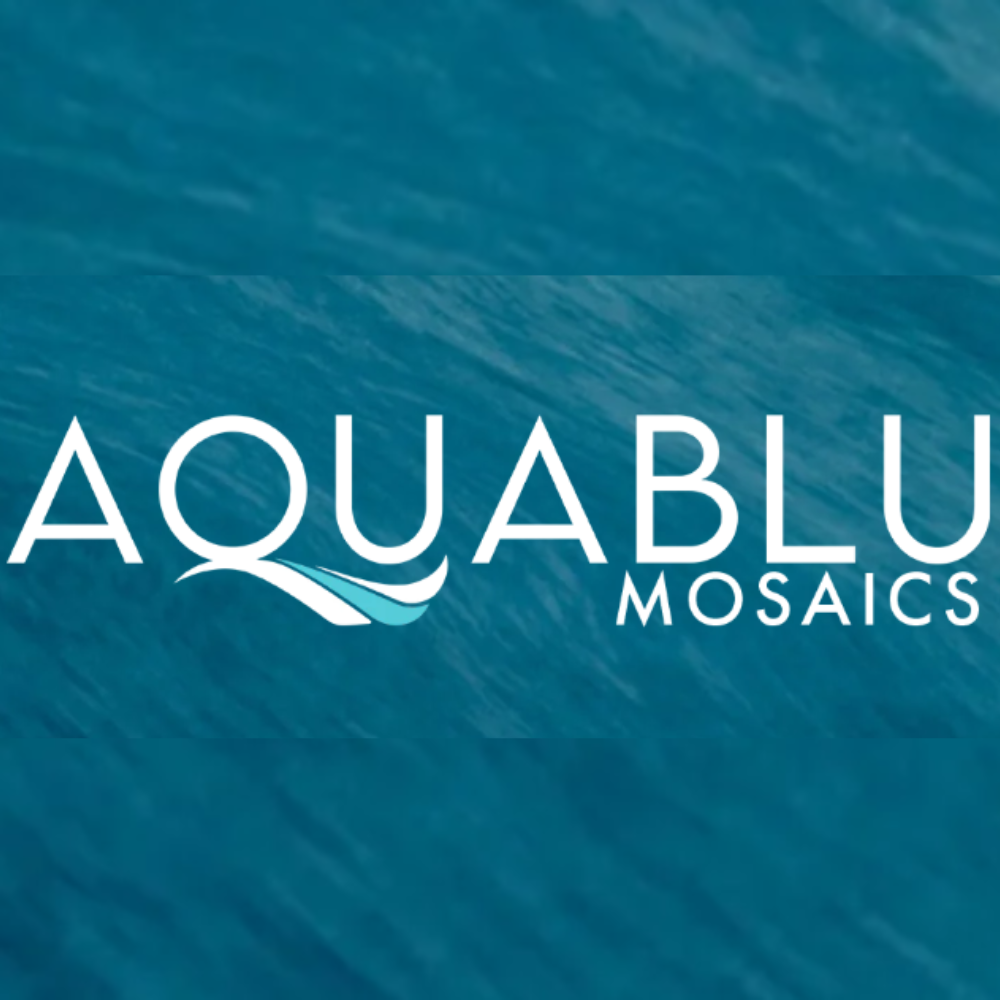 Blue shade Aquablu Mosaics brand logo