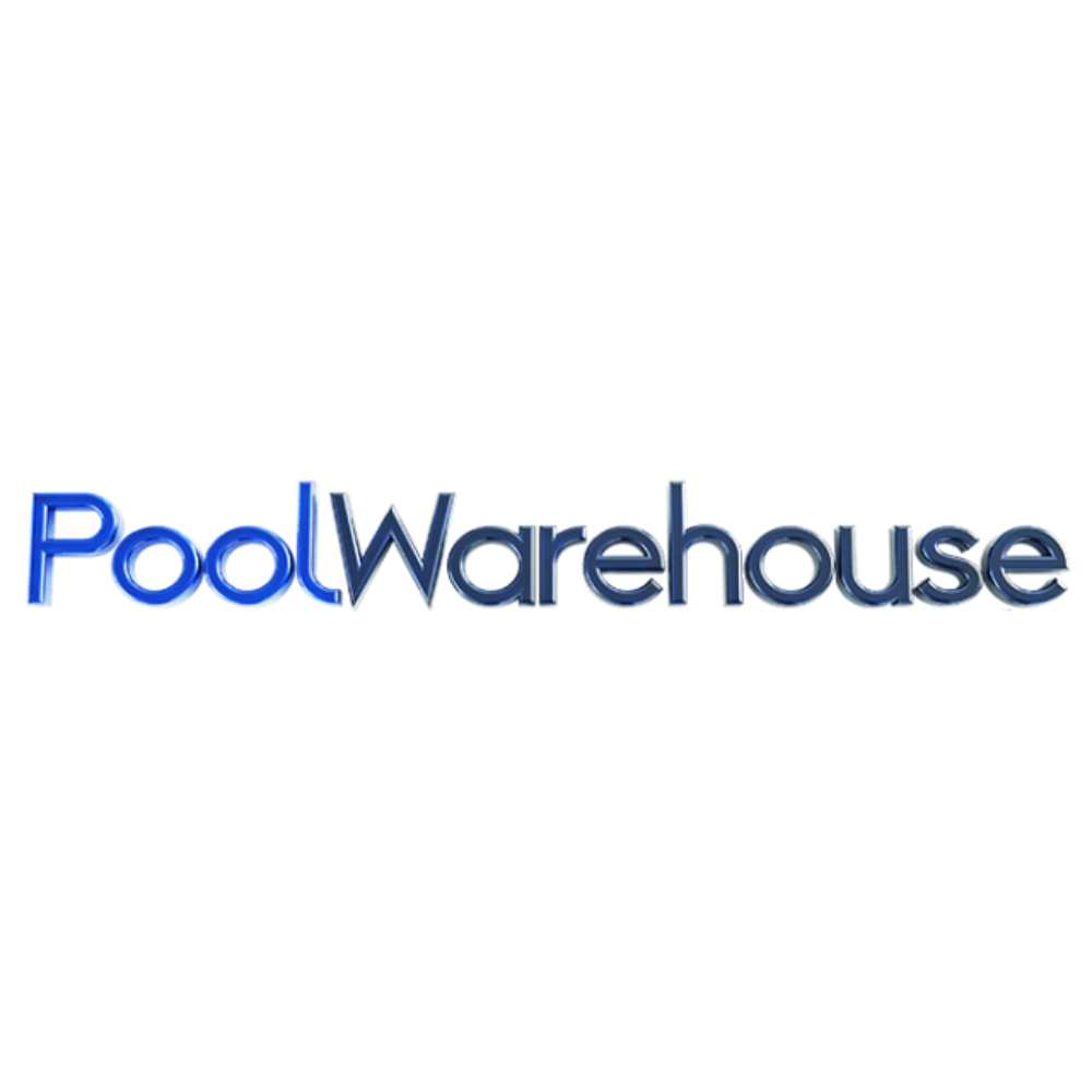 White BG Pool Warehouse Brand Logo
